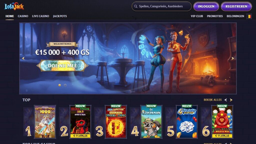 screenshot van lolajack casino zonder cruks